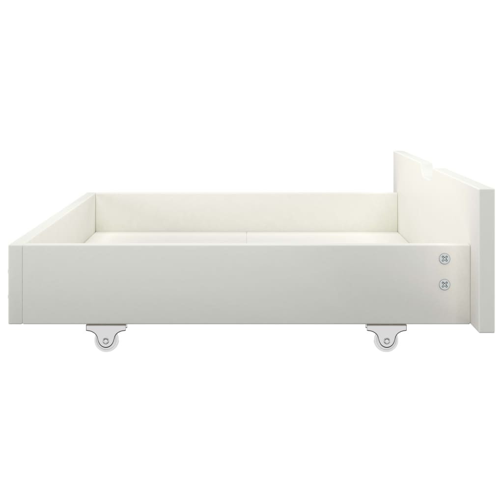 Canopy Bed Frame with 4 Drawers White Solid Pine Wood 160x200cm